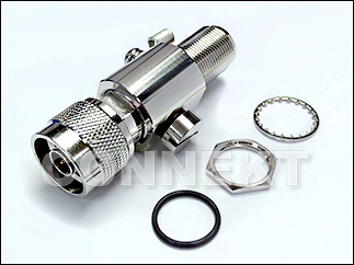 N Jack To N Plug, Surge Protector (Bulkhead) - Arrester Connector